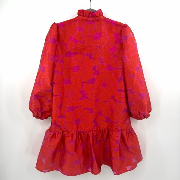 Tuckernuck Red Fil Coupe Floral Palmerston Dress in red Size M - Picture 12 of 12